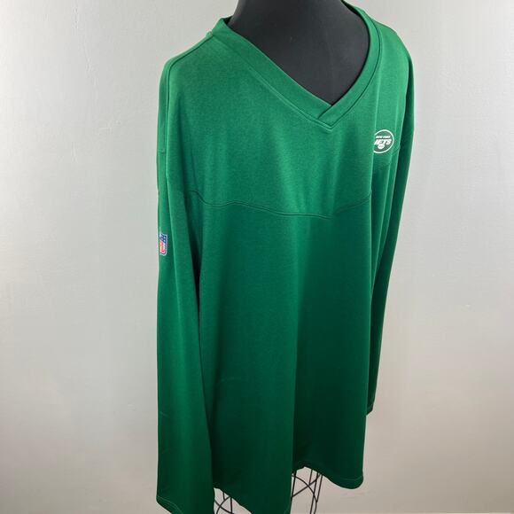NIKE NFL New York Jets Green Long Sleeve V-Neckline Pullover Top Size 3XL NEW - Picture 4 of 12